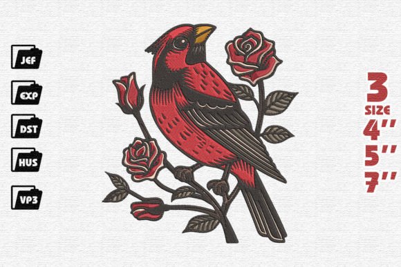 Cardinal Bird with Rose Embroidery Review