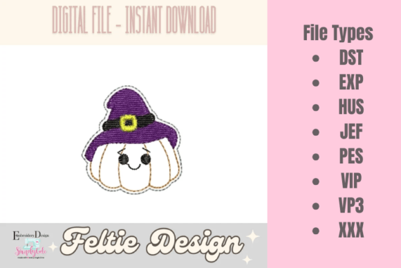 Fall Pumpkin ITH Feltie Embroidery File Review