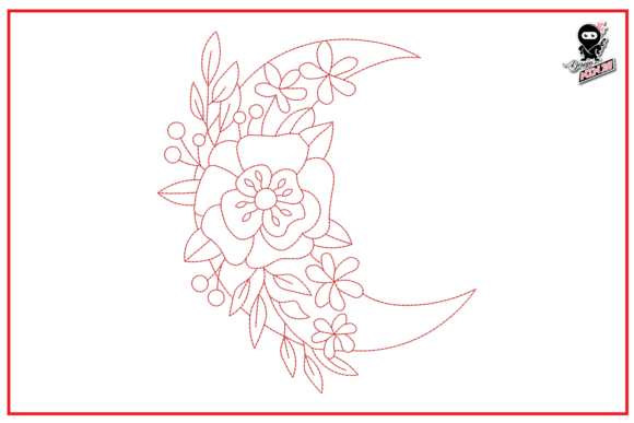 Floral Moon Redwork Embroidery Review