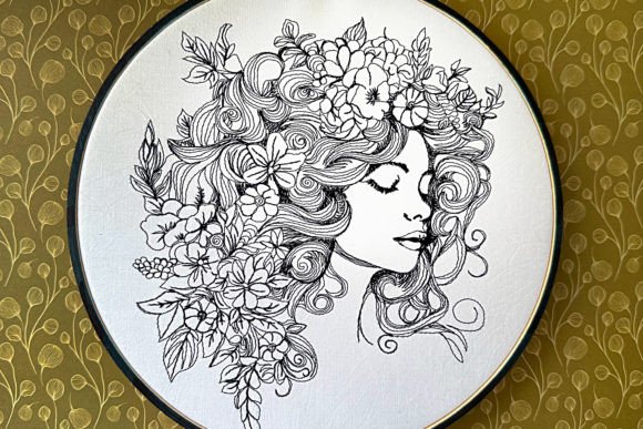 Lady Face in Flowers Embroidery Review