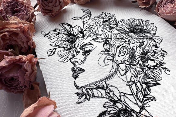 One Line Lady Face Embroidery Review