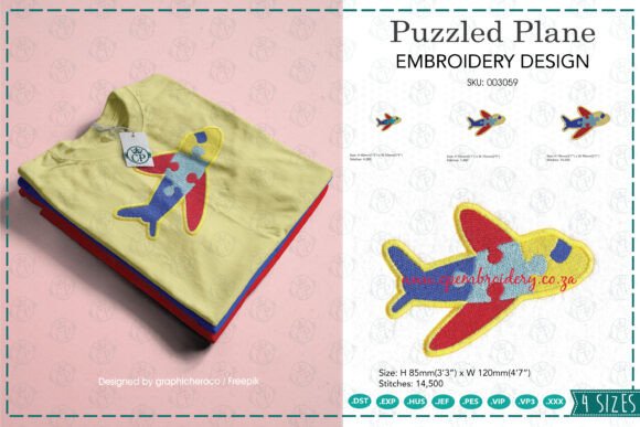 Puzzled Plane Embroidery Design Review