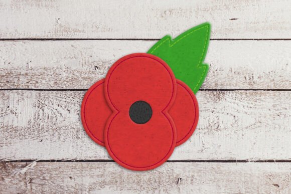 Remembrance Poppy ITH Feltie Embroidery