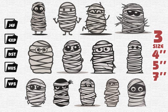 Set of 13 Funny Mummy Embroidery Review