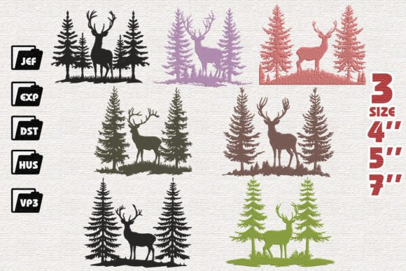 Set of 7 Deer Forest Embroidery Review